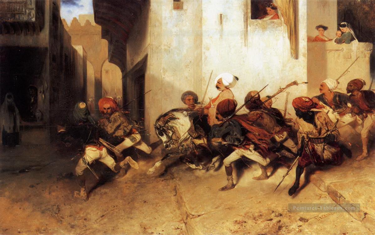 La pattuglia Turca Alexandre Gabriel Decamps orientaliste Peintures à l'huile